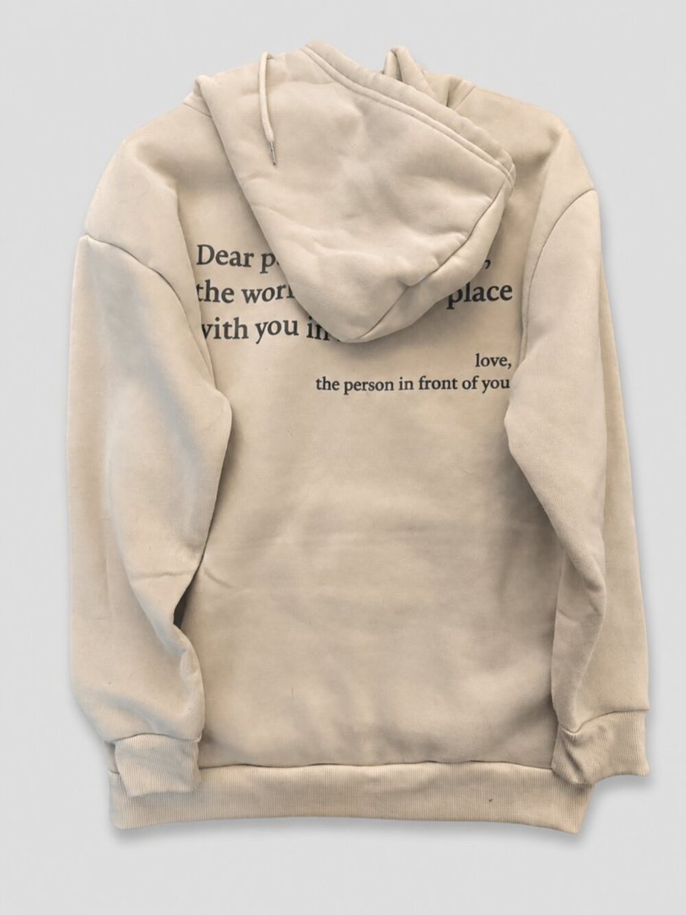 Dear Person Behind Me Hoodie Tan Cream Women's Small - Picture 5 of 6